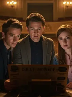 Charles, Oliver, and Mabel solving Ben Glenroy's murder in Only Murders in the Building Season 3 finale