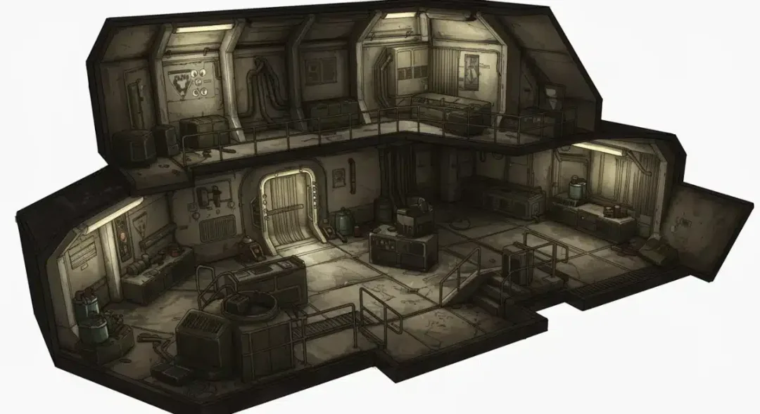 Pristine interior of Vault 31, contrasting with the Wasteland
