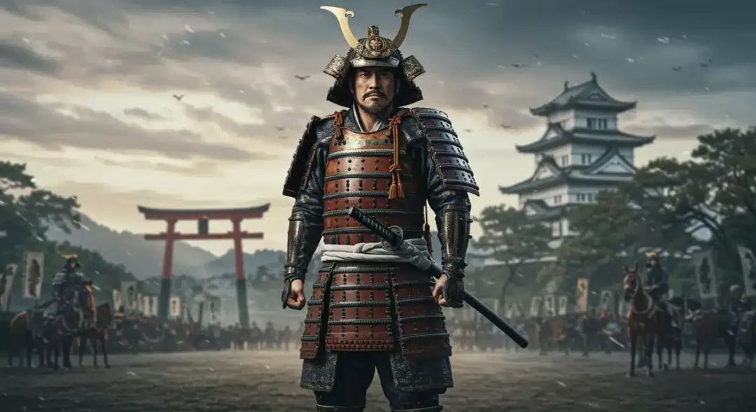 Lord Toranaga stands triumphantly, embodying strategic victory in feudal Japan.