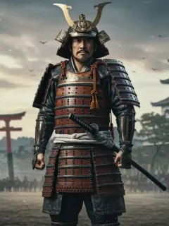 Lord Toranaga stands triumphantly, embodying strategic victory in feudal Japan.
