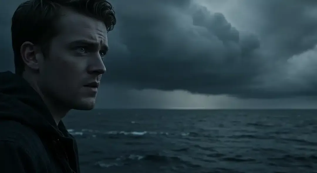Dramatic ocean scene from Crimson Shores pilot episode