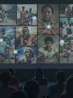 People watching a thought-provoking documentary on social issues, fostering understanding and empathy.
