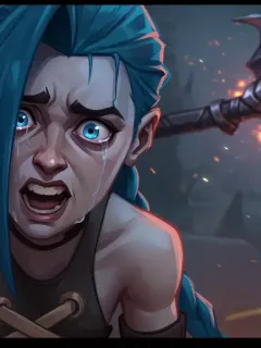 Jinx's tragic transformation in Arcane Season 1 finale, amidst chaos and emotional turmoil.