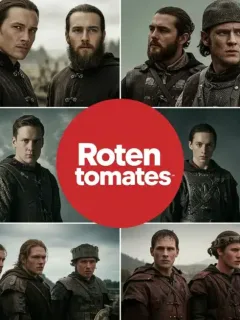 Captivating montage of historical miniseries scenes with high Rotten Tomatoes scores