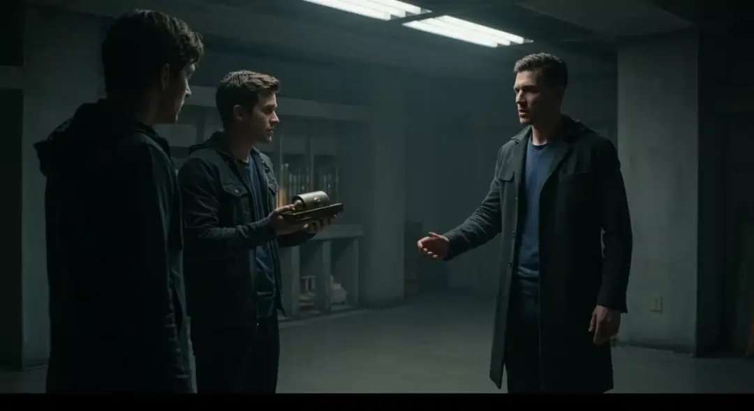 Tense standoff scene between two characters in 'The Last Sanctuary'