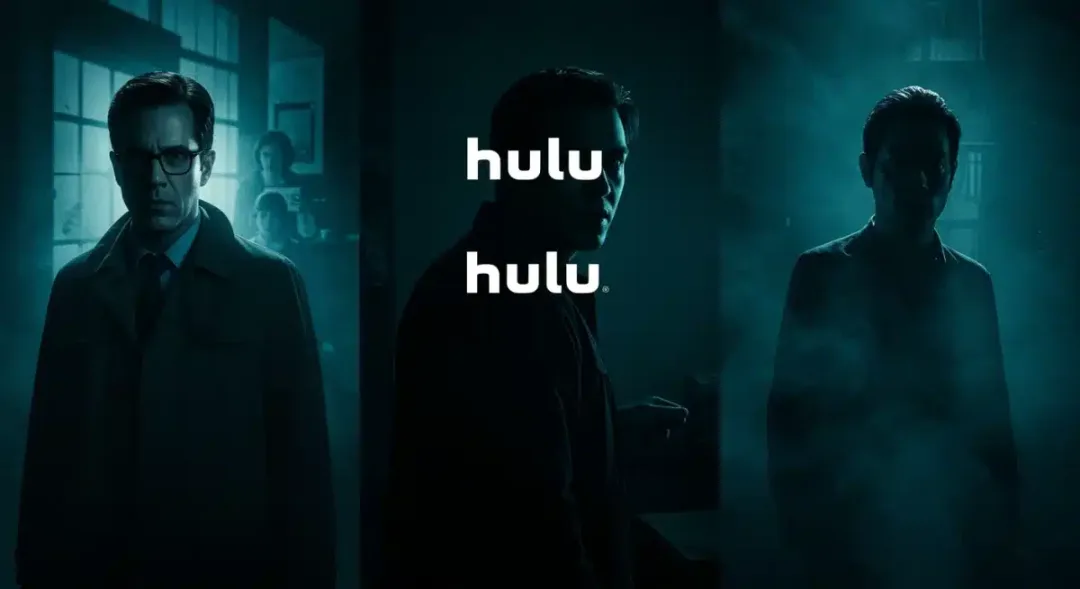 Hulu 2025 thriller series preview, dark and mysterious figures representing upcoming shows