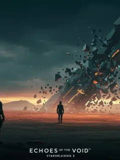 Futuristic desolate landscape with fragmented digital elements, symbolizing narrative breakdown.