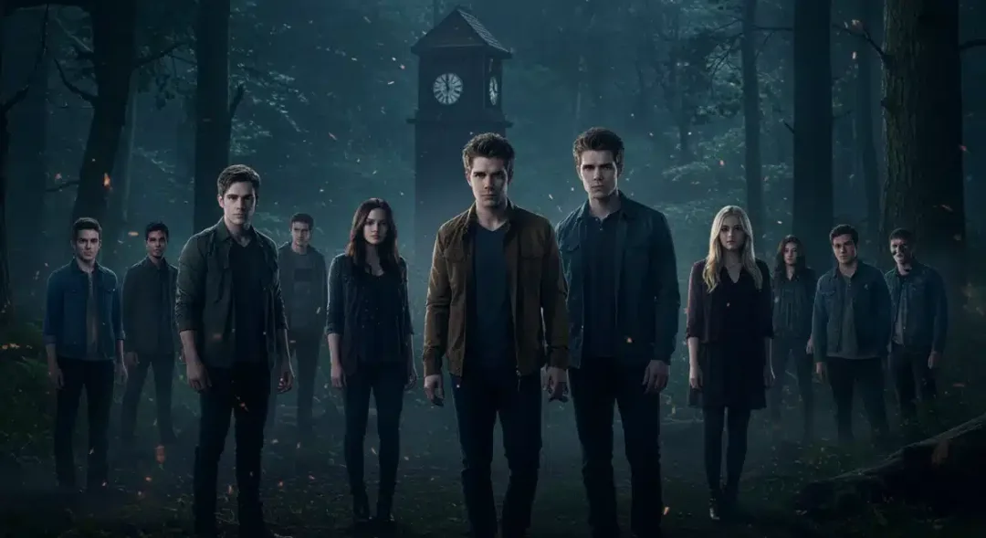 Reimagined Mystic Falls series cover art with supernatural elements.