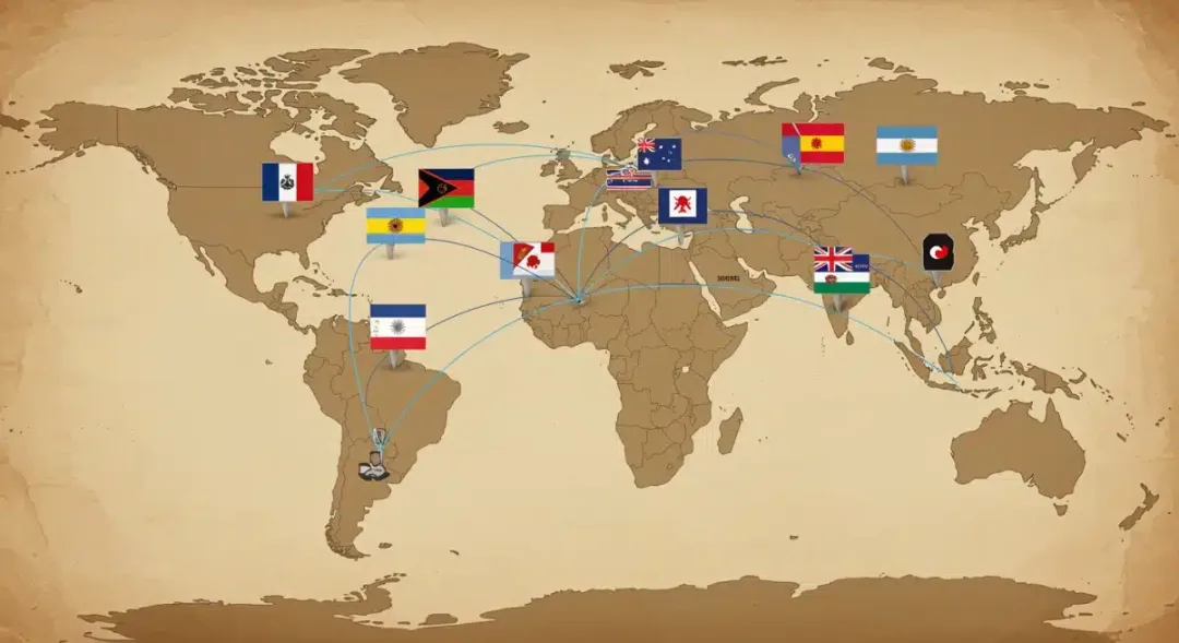 World map illustrating the global origins of critically acclaimed thriller films.