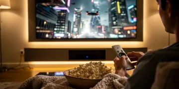 Experiencia de usuario viendo películas exclusivas en streaming en casa en 2026.