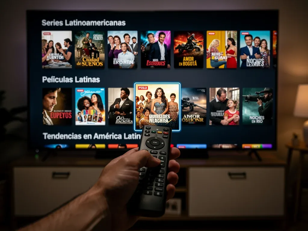 Navegando interfaz de aplicación de streaming latino en televisión inteligente