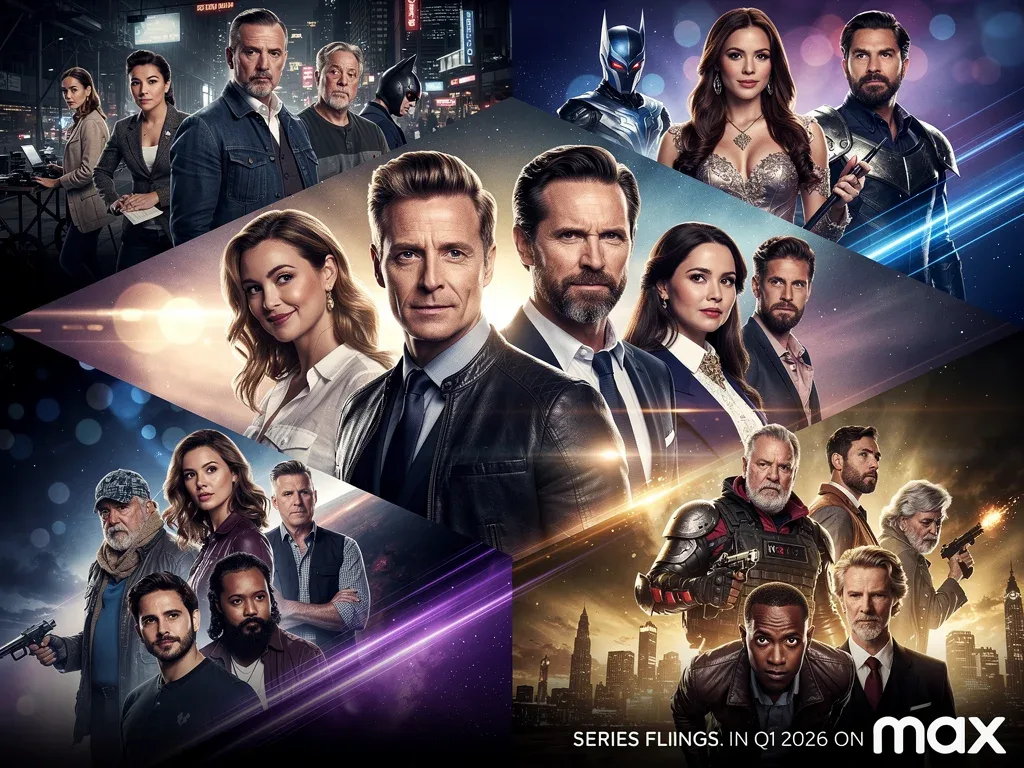 Montaje de actores y actrices de las nuevas producciones de Max confirmadas para 2026.