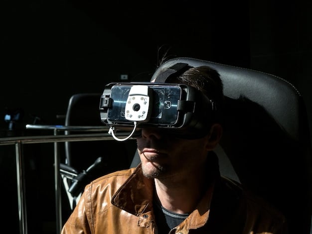 A film set with advanced technology, including virtual reality headsets and AI-powered cameras, used in the production of a drama series.