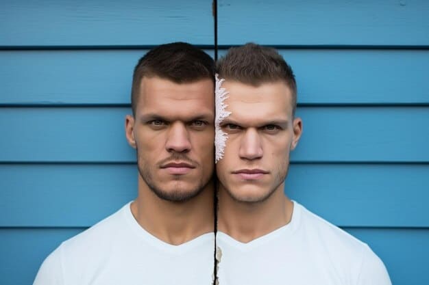 A side-by-side comparison of Brad Pitt in a serious, dramatic role versus his appearance on 