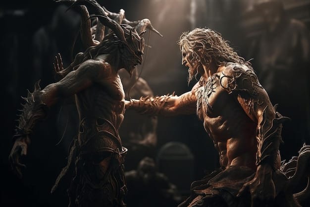 Intense scene of Omni-Man engaged in a brutal fight, showcasing his raw power and the violent nature of the Viltrumites.