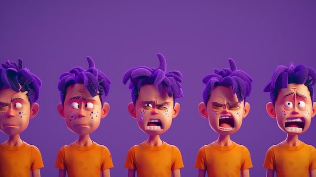 A close-up shot of one of the main characters from  Animated Series, displaying a range of emotions through expressive animation, highlighting the character's depth and complexity.