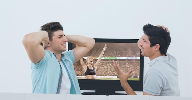 Two reality TV contestants in a heated but controlled argument, with body language indicating tension and engagement, and a cameraman capturing the scene.