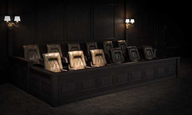 A dramatic courtroom scene with a reality TV star on the witness stand. Lawyers are arguing, and the jury looks attentive.