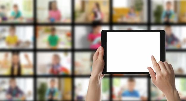 A person holding a tablet, displaying a grid of various streaming service logos, symbolizing the vast array of choices available for binge-watching.