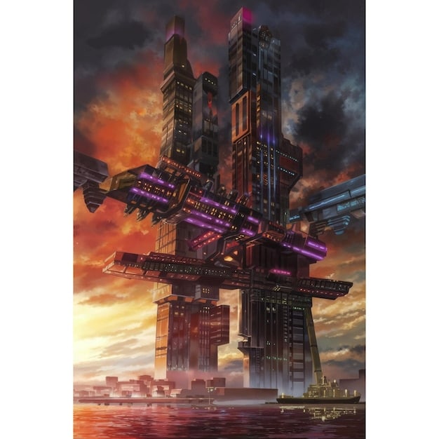 A vibrant, detailed still from a popular science fiction series, showing advanced technology and a futuristic cityscape, evoking a sense of wonder and complex storytelling.