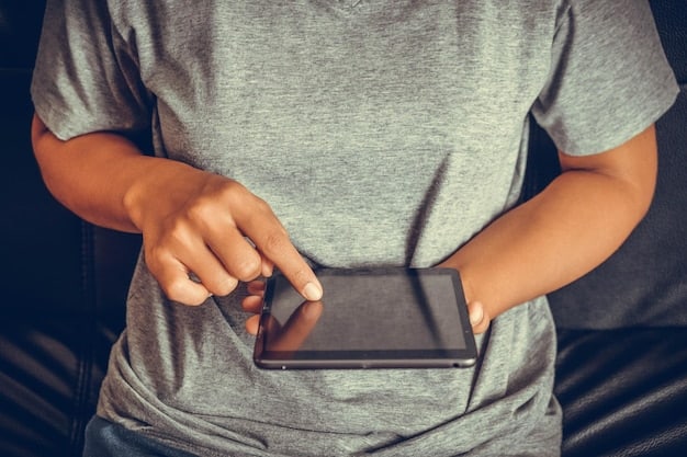 A person holding a remote control over a tablet, browsing through streaming service interfaces, with various series thumbnails displayed, representing the choice and personalization in modern entertainment.