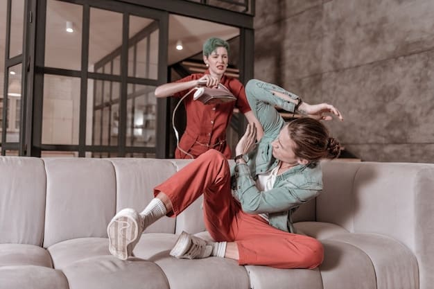 A sleek, modern apartment setting with a character in a minimalist, light-colored oversized suit, paired with a simple t-shirt and clean white sneakers, embodying the 