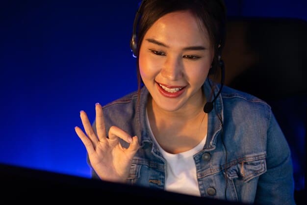 A K-drama star participates in a virtual Q&A session with US fans, projected onto a large screen, creating an engaging hybrid event experience with both in-person and remote participants.