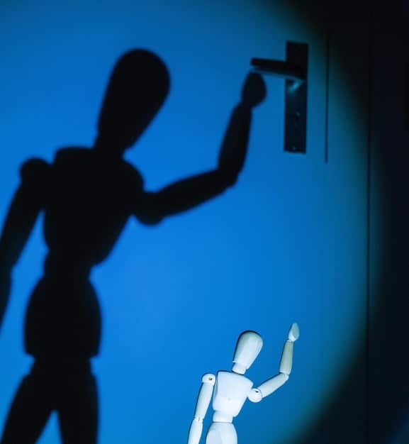 A shadowy figure of a scientist observing a group of vault dwellers from behind a one-way mirror, data screens glowing with charts and graphs.