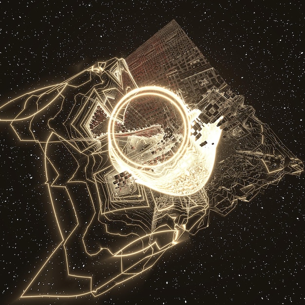 A schematic drawing showing the intertwining timelines of the Galactic Empire, the developing Foundation, and the burgeoning Mentalics, suggesting a confluence of forces that could disrupt Seldon's singular path.