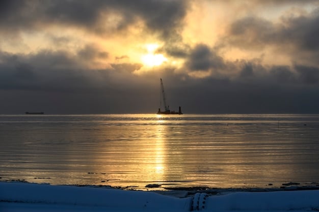 The sun setting over a calm ocean, with a lone sailboat in the distance, evoking a sense of calm after a storm, yet with an underlying readiness for a new journey.