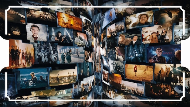 A collage of various screenshots from popular binge-worthy TV series, including a tense scene from a crime drama, a romantic moment from a comedy, and a suspenseful shot from a sci-fi show. Each image represents a different genre and style of binge-worthy content.