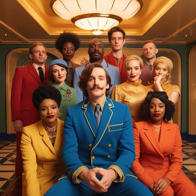 A diverse group of characters from a popular TV series, shown in a promotional image. The image captures the essence of strong character development and ensemble acting, key elements that make a series binge-worthy.