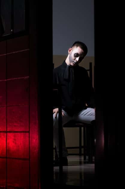 A stylish shot of a K-drama character in a bespoke suit, standing confidently in an opulent, dimly lit room, with rich textures and dramatic shadows, hinting at power and mystery.