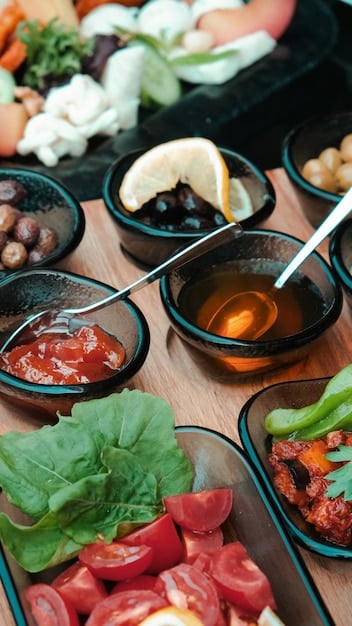 A close-up shot of various essential Korean ingredients arranged on a kitchen counter, including gochujang (Korean chili paste), soy sauce, sesame oil, rice vinegar, gochugaru (Korean chili flakes), and dried seaweed sheets (gim). The image focuses on the textures and colors of the ingredients, emphasizing their importance in achieving authentic K-drama food flavors and highlighting K-Drama Food Obsession: Recreate These Iconic Dishes at Home for Under $50 in the US.