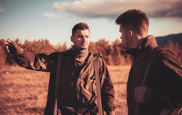 A behind-the-scenes photo showing James Gunn directing John Cena on the set of Peacemaker season 1. Gunn is giving instructions while Cena, in his Peacemaker costume, is listening attentively. The image emphasizes the collaboration between the director and the actor and hints at the creative process behind the show.