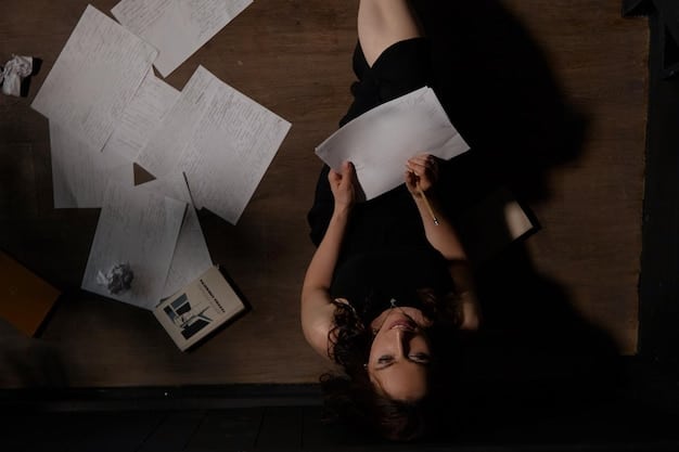 A somber and reflective image of Ye Wenjie, surrounded by documents and old photographs. Her expression is a mix of regret, determination, and a hint of hope. The lighting is soft, casting shadows across her face to emphasize her inner turmoil. This reflects the complex choices she made in '3 Body Problem': Are the San-Ti's intentions more complex than simple conquest, perhaps a desperate search for a cure?