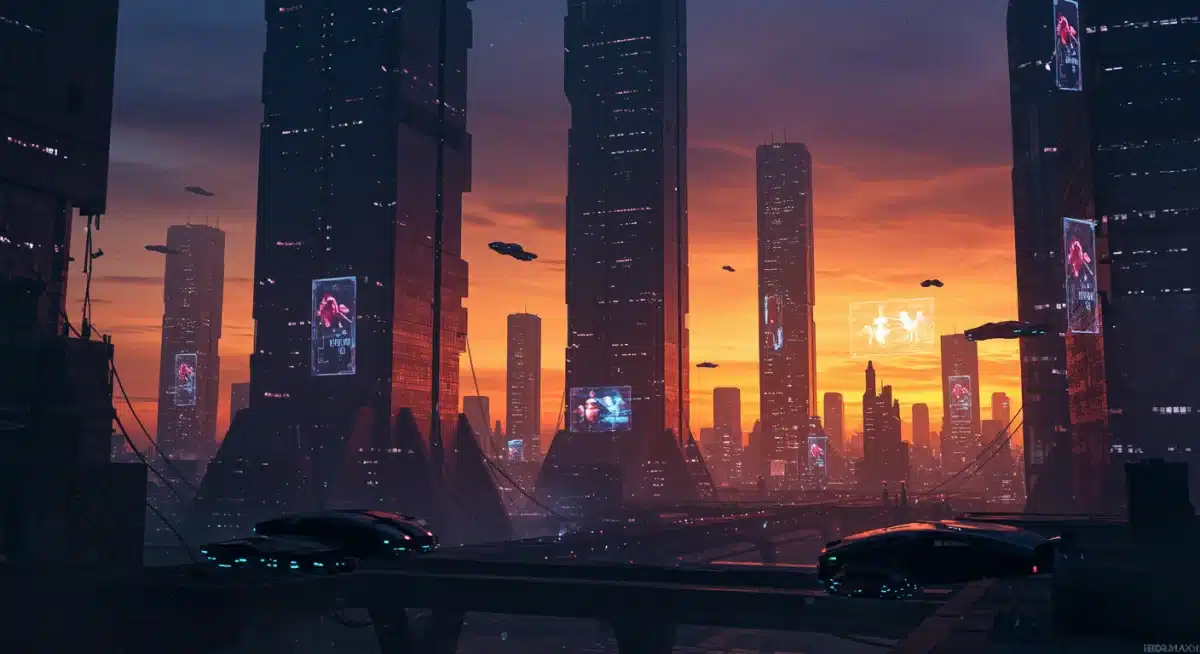 futuristic dystopian city concept art
