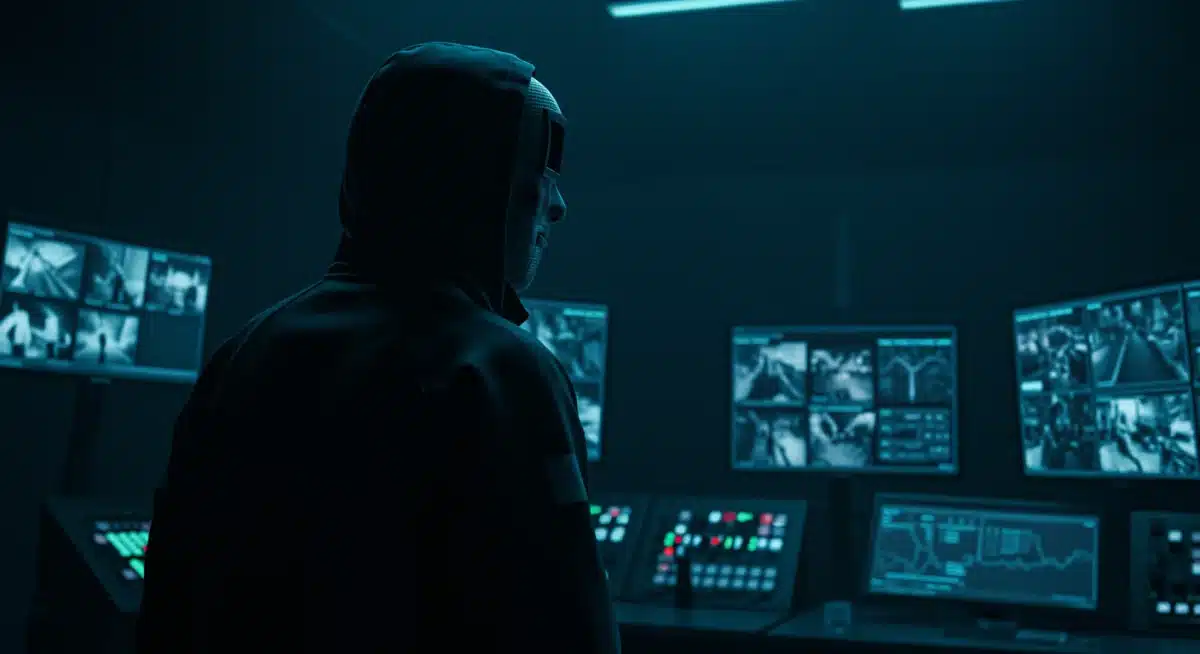 Front Man in control room, observing game