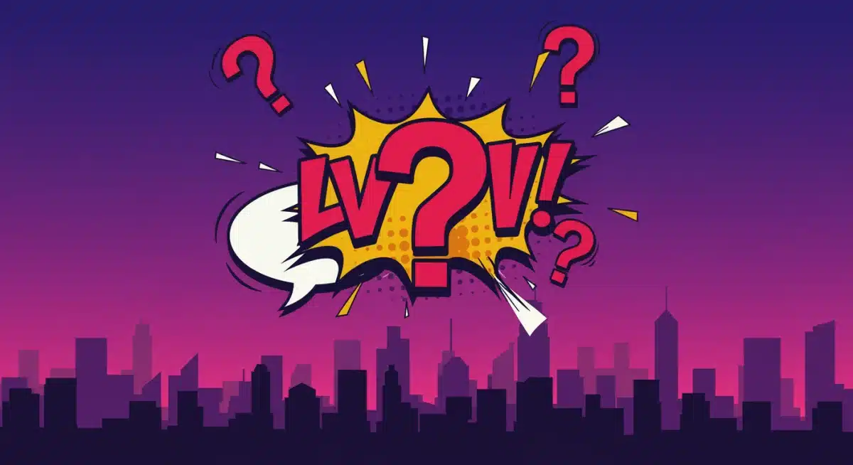 Stylized graphic with speech bubbles and question marks, symbolizing intriguing teasers and plot mysteries for new comedy shows.