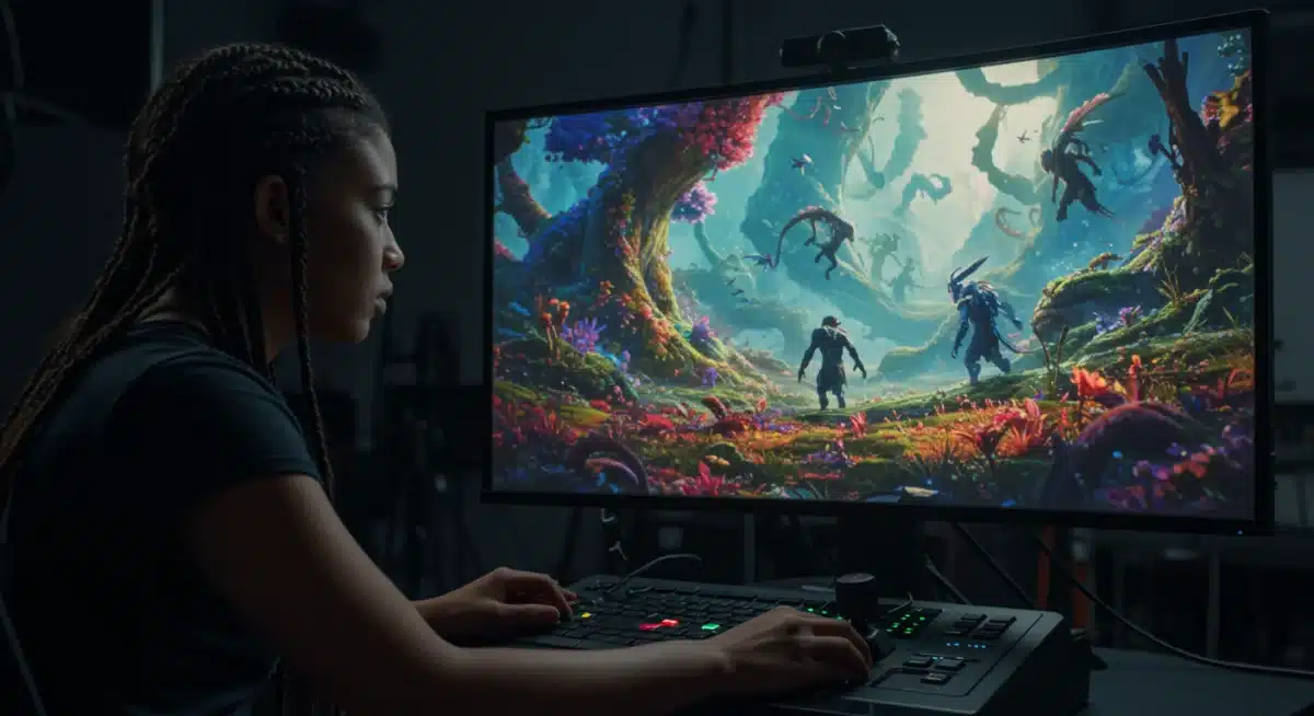 Visual effects artist creating mythical creatures for 'The Obsidian Crown'.