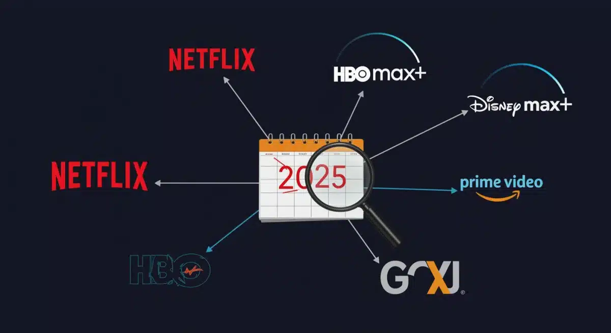 Streaming platform logos for 2025 series releases, representing diverse content sources and discovery
