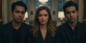 Roy siblings Kendall, Shiv, and Roman looking conflicted after the Succession series finale.