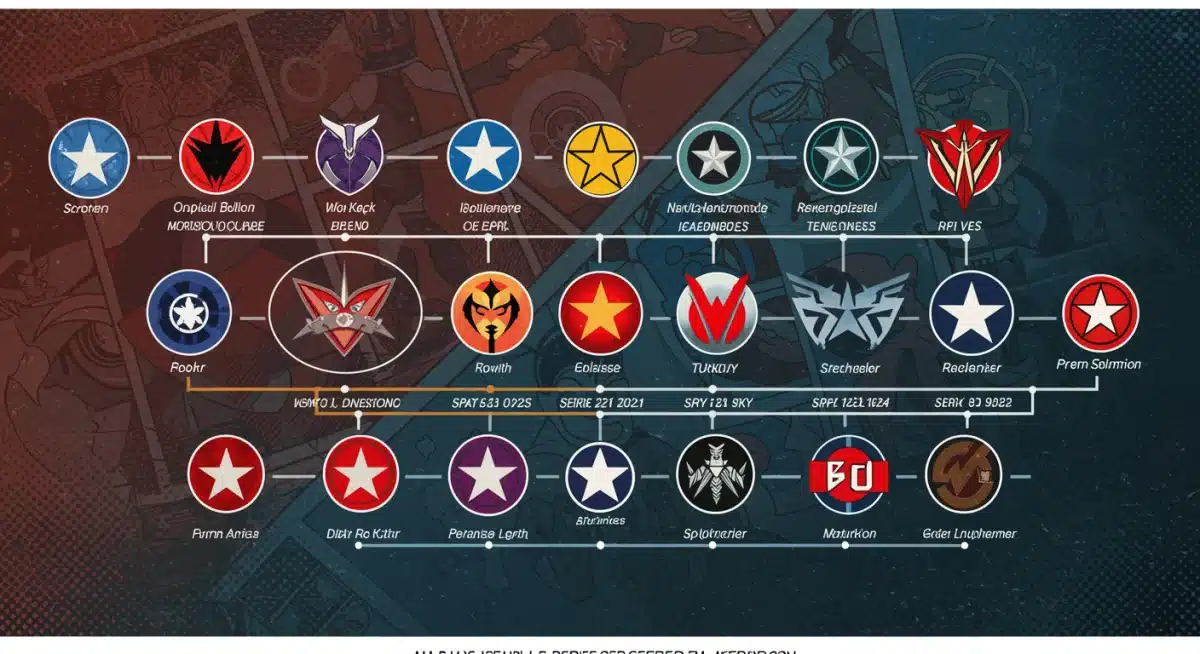 Timeline graphic highlighting new superhero series for 2025